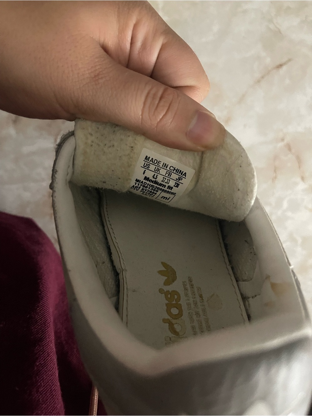 adidas Gazelle Gray Suede Sneakers with White Stripes - Picture 4 of 5